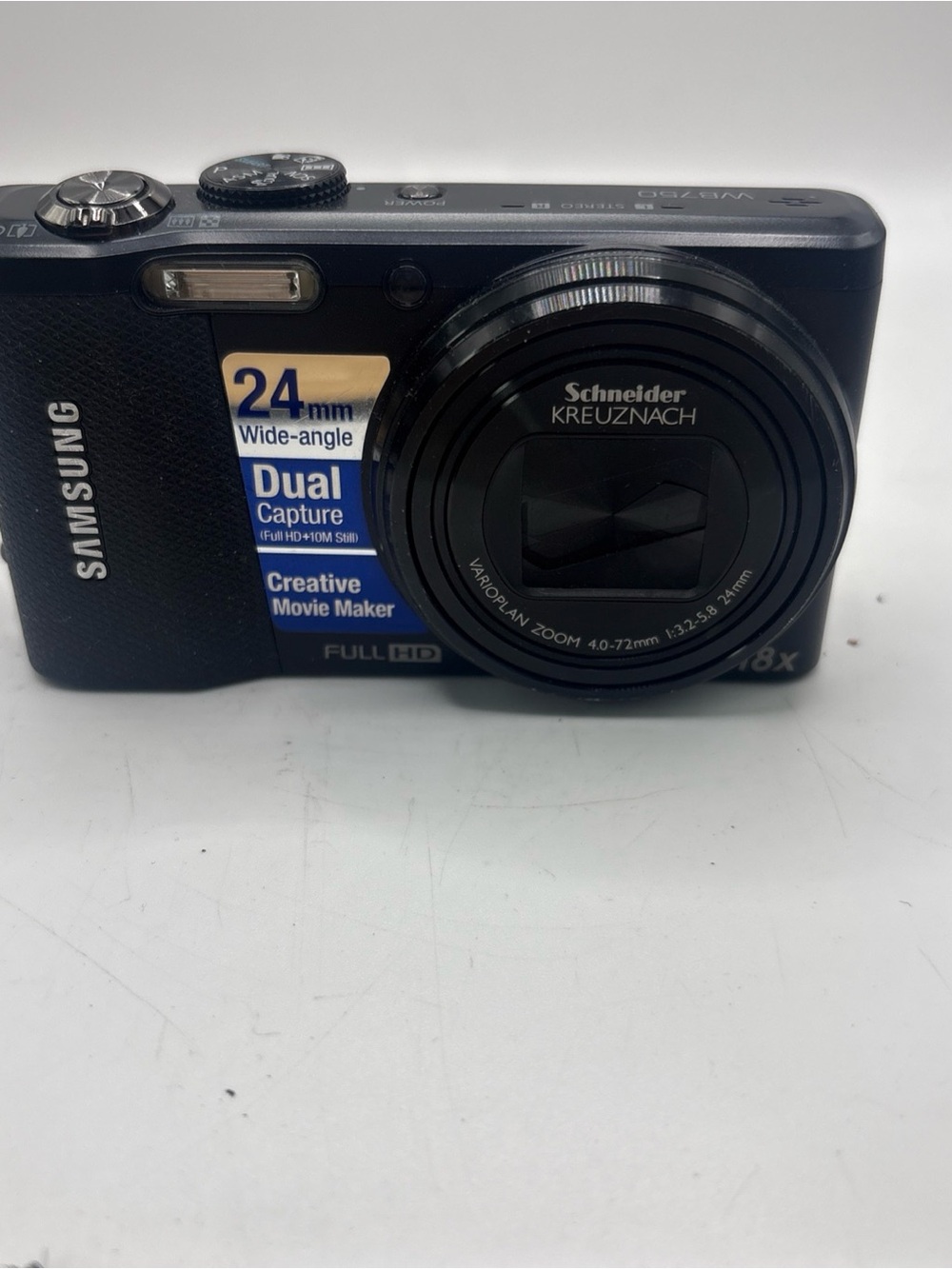 Samsung WB750 12MP Compact Digital Camera 18x Optical Zoom Black Only No Battery
